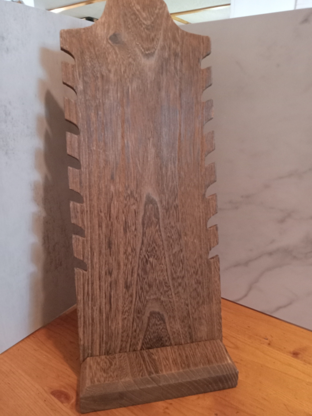 Wooden Necklace Jewelry Stand in Natural Brown